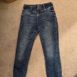 Charlotte Russe High Waisted Button Up Jeans